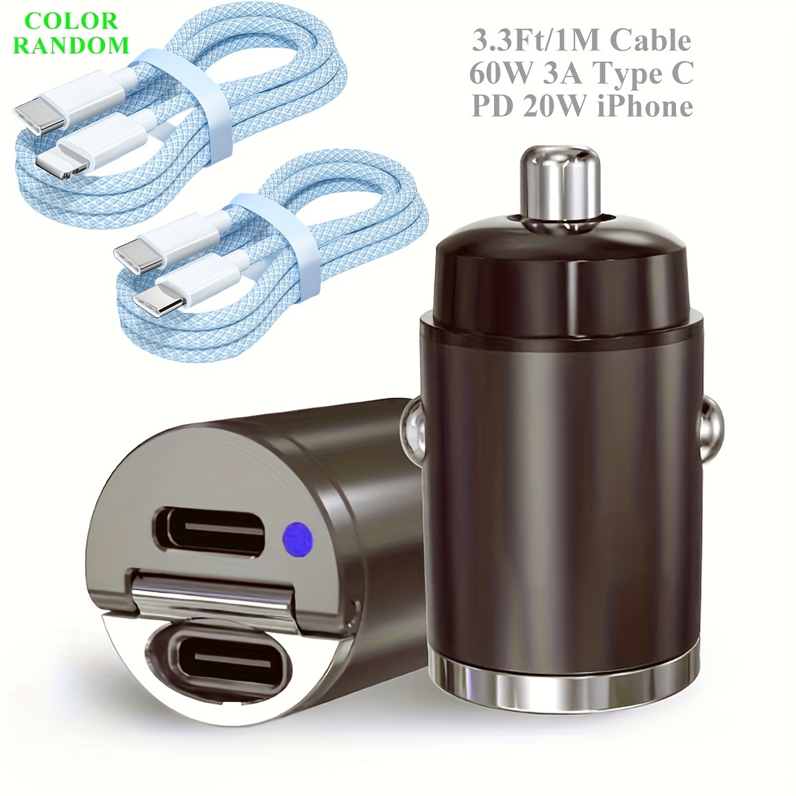 Adaptador De Cargador De Coche Usb C Cargador Usb De Encend