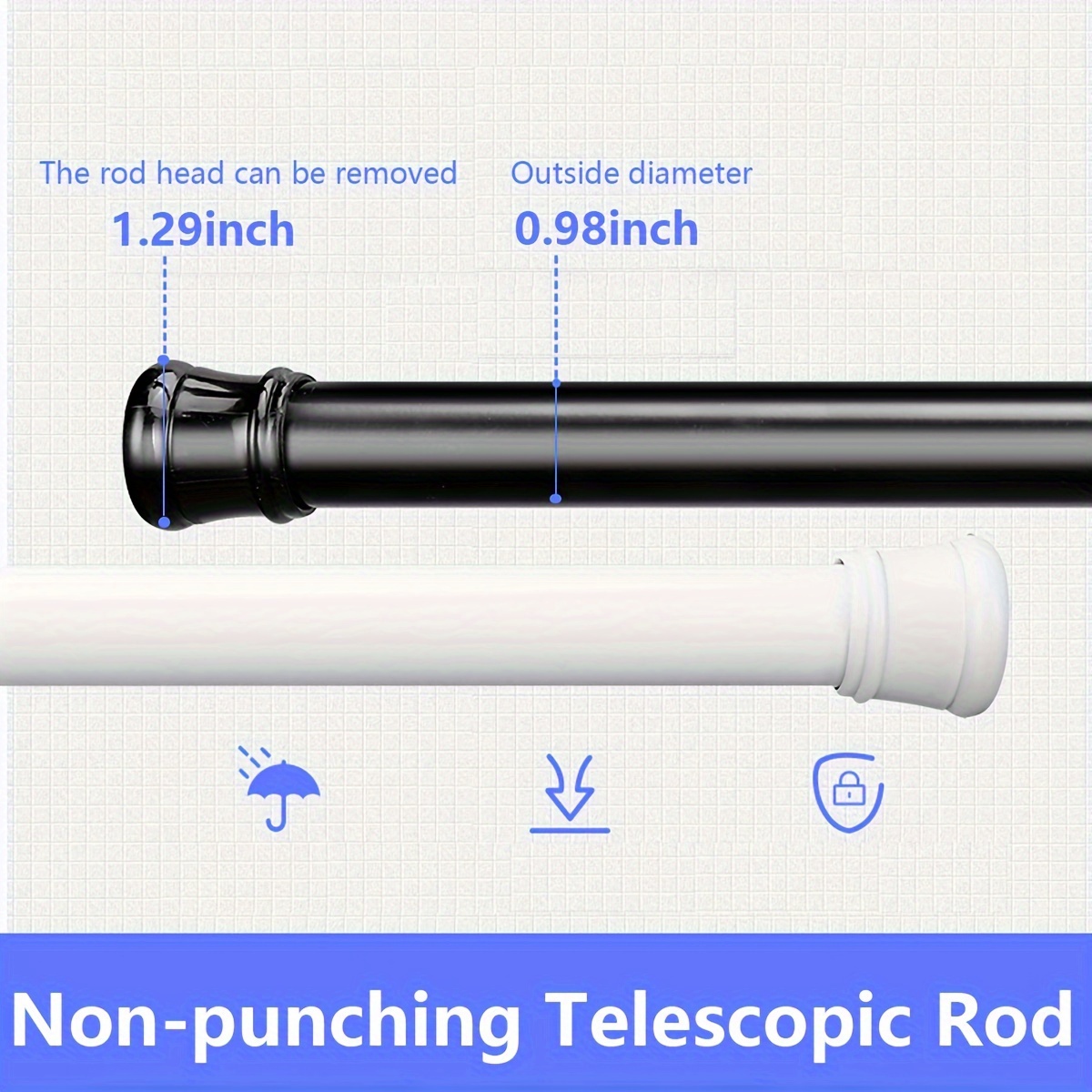 Telescopic Rod Punch free Strong Spring Load bearing Shower - Temu
