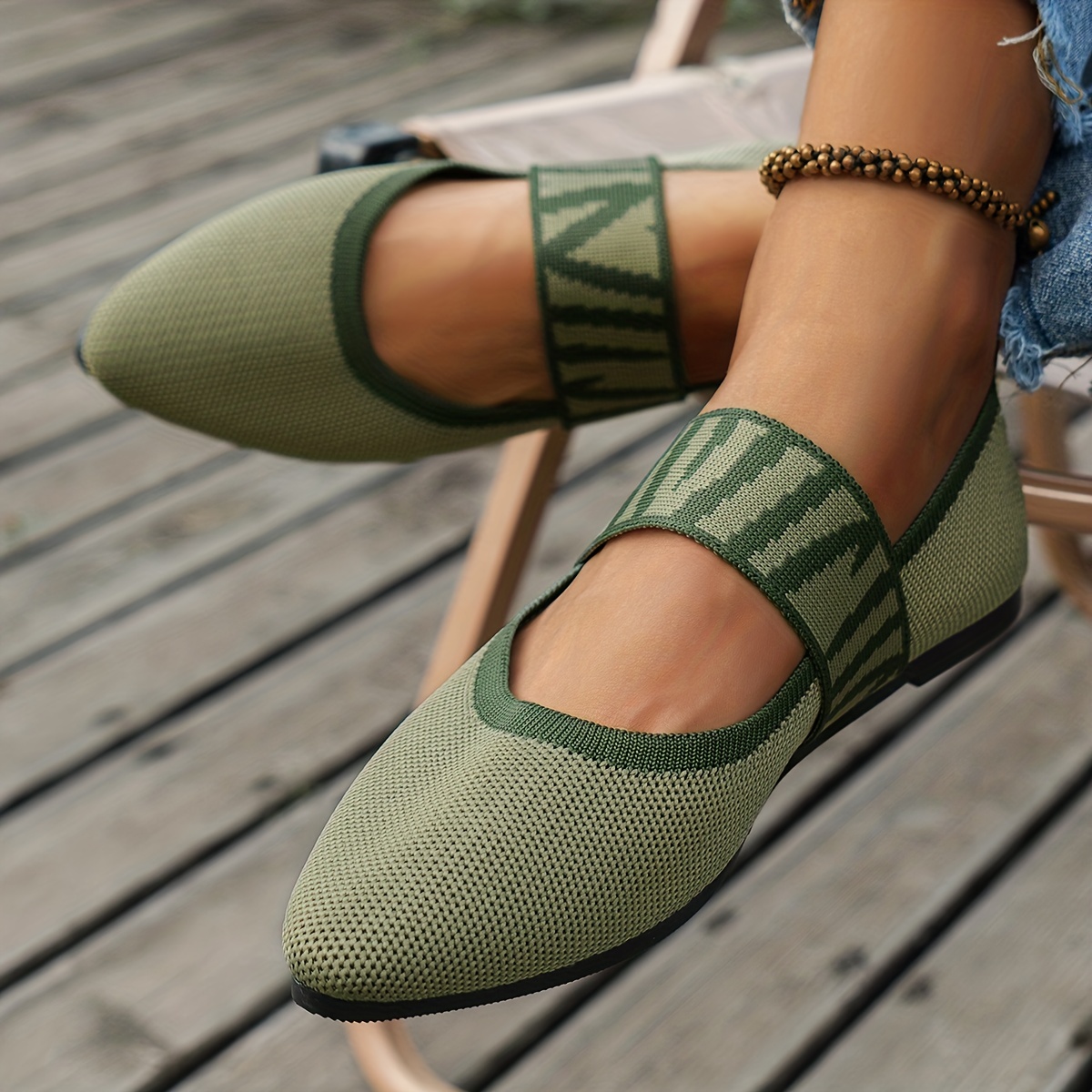 Army green clearance flat shoes