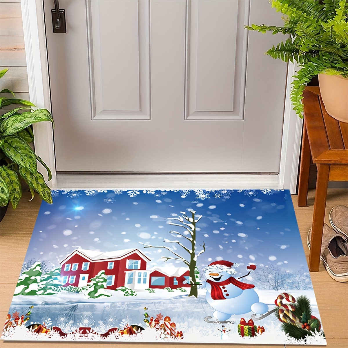 Christmas Beautiful Anti slip Floor Mat Xmas Party Door - Temu