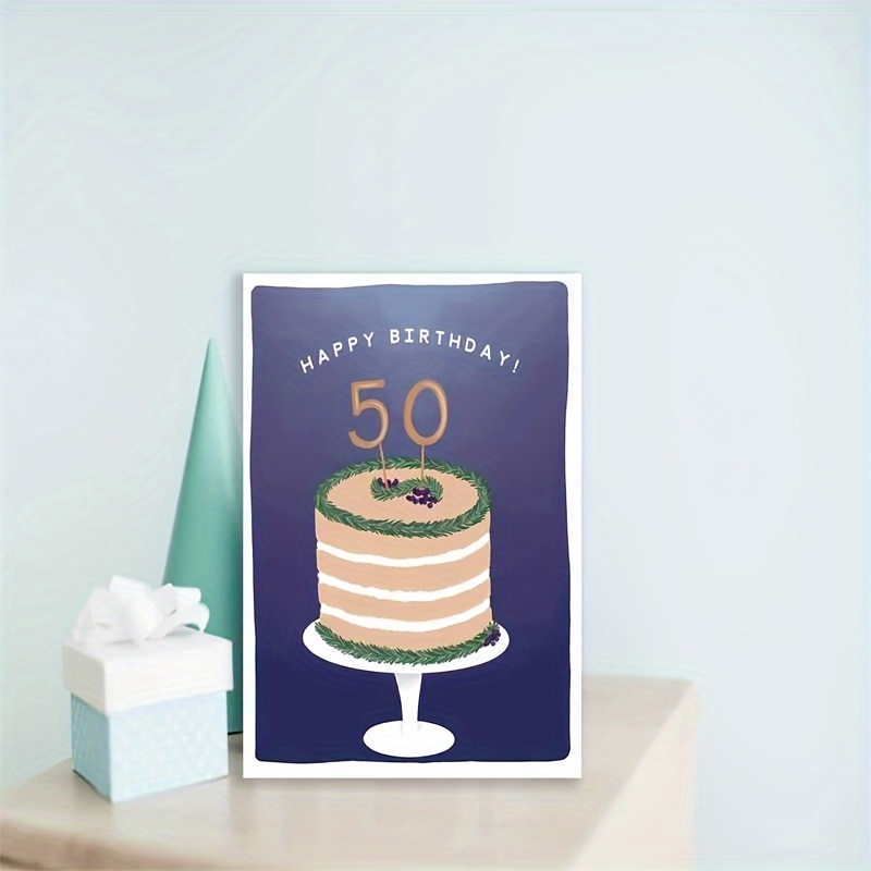 BIGLIETTI DI AUGURI COMPLEANNO 50 ANNIpz. 12 cm 11,5 X 17 3soggetti