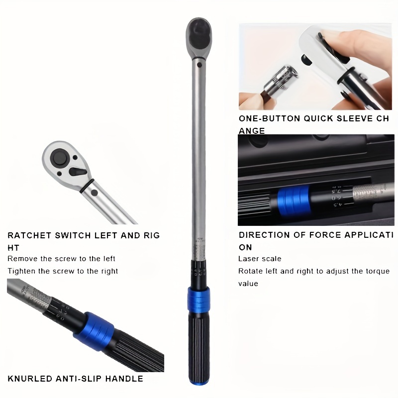 1pc 72-tooth Preset Torque Wrench 1/2 High Precision Adjustable Fast Torque  Multi-function Wrench Manual Torque Wrench Car Repair Tool Auto Repair Too