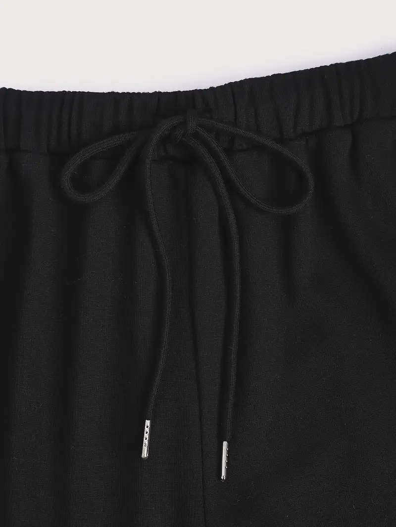 Solid Jogger Pants Casual Drawstring Waist Winter Pants - Temu Canada
