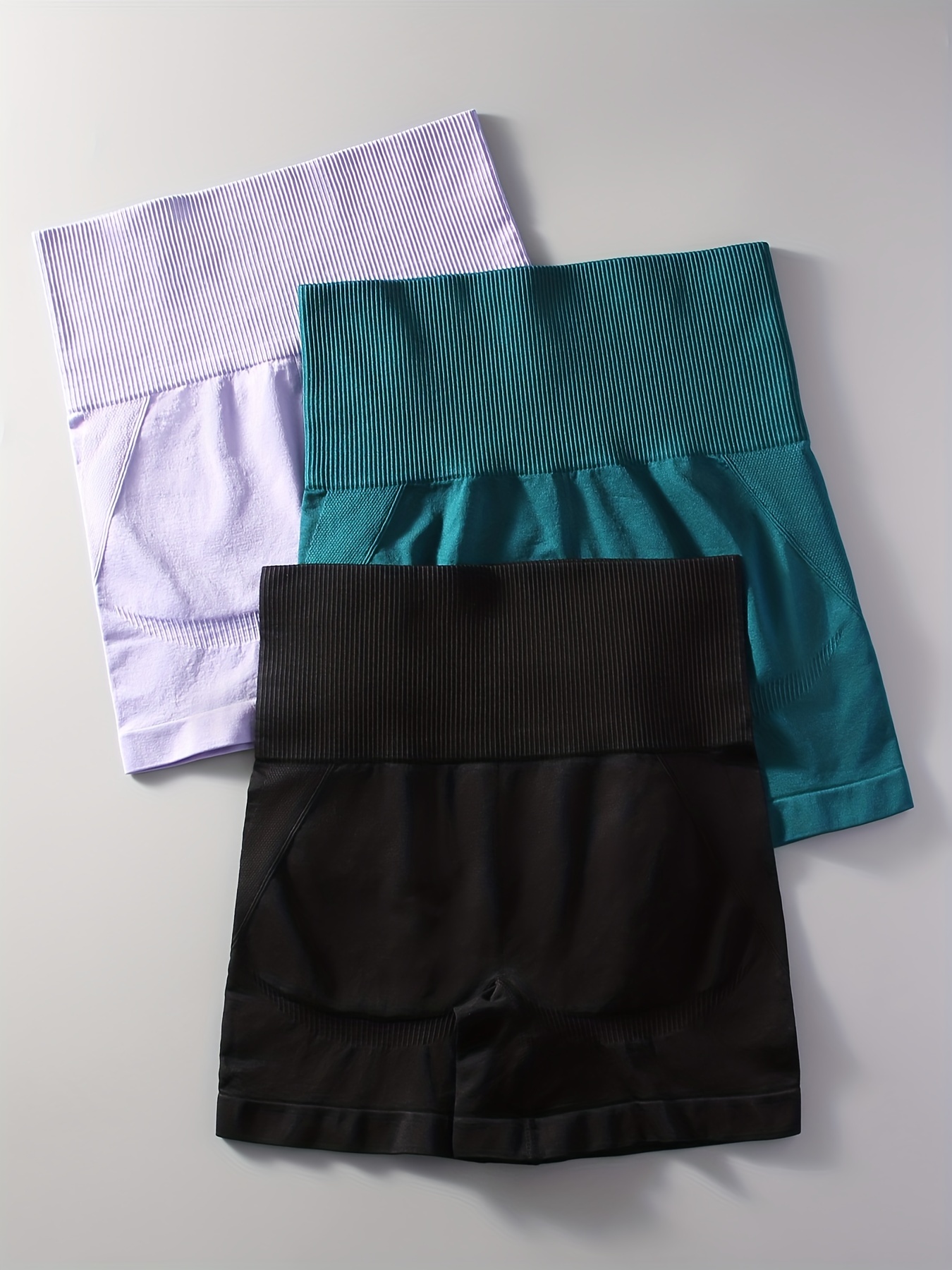 3pcs High Waist Tummy Control Yoga Shorts with Butt Lifting Effect