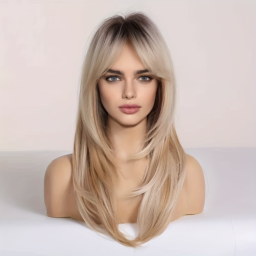 Long Straight Layered Synthetic Wig Beginners Friendly - Temu United Kingdom