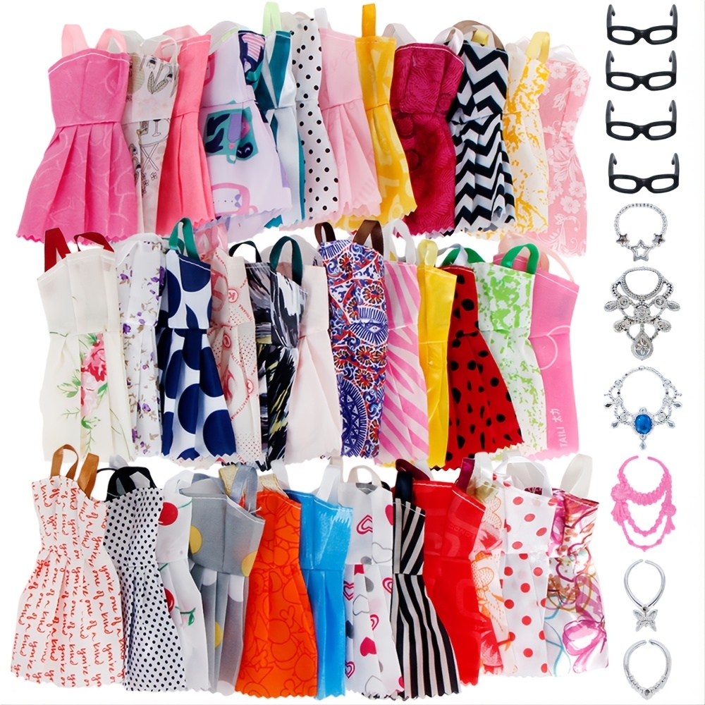 Random Mixed Style Mini Dress + 6pccs Plastic Necklaces + - Temu