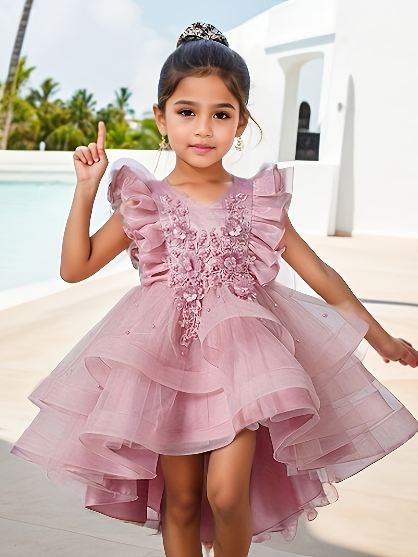 Vestido para niñas, ropa para niños, vestido de niña de las flores, vestido  de princesa, piano para niños, primavera (B, 6-7 años)
