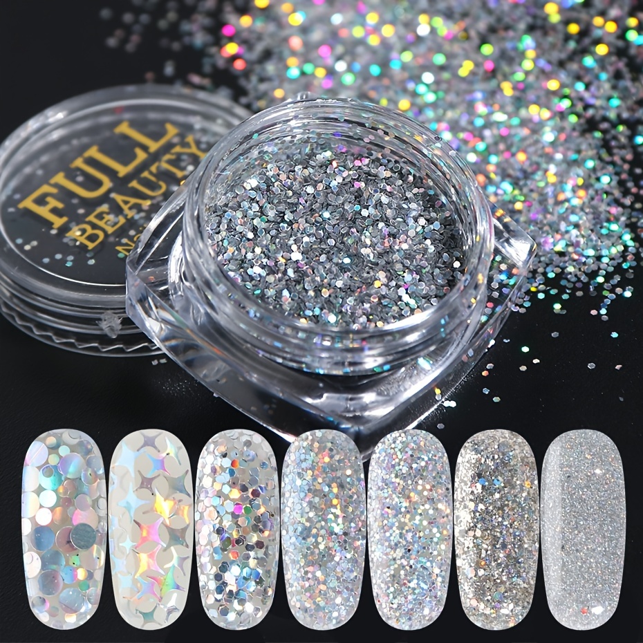 Laser Nail Glitter Sequins,chunky Holographic Nail Flakes For Nail Art  Decoration,nail Art Supplies For Women And Girls - Temu United Kingdom
