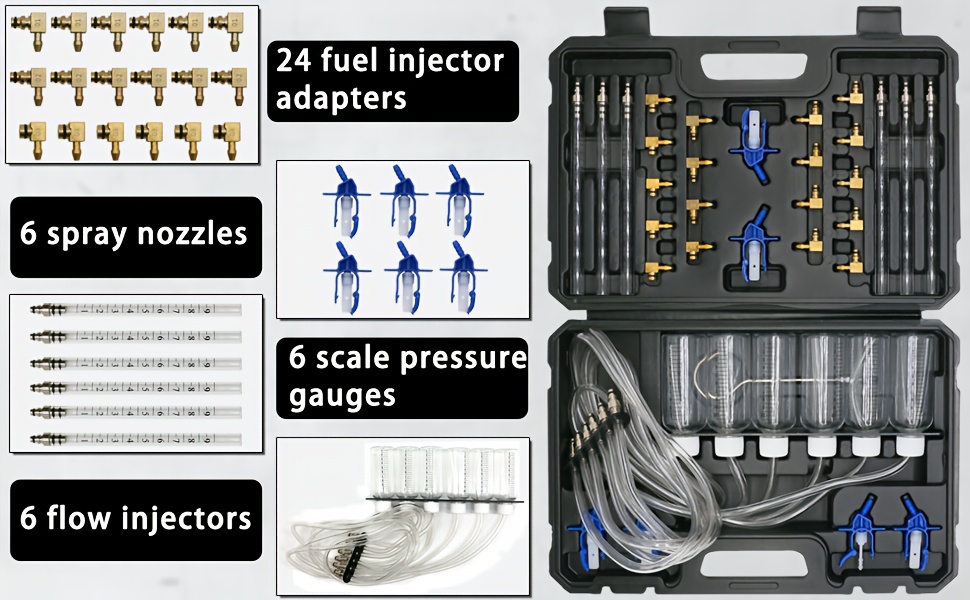 6 Cylinder Injector Flow Meter Adaptor Set Common - Temu