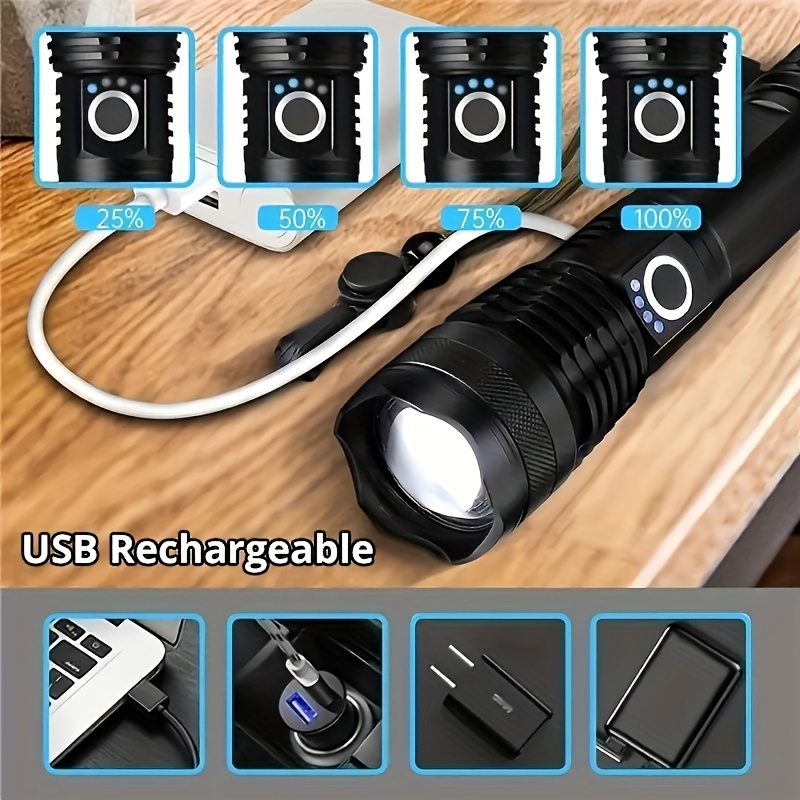 Potente Linterna Frontal Led Xhp70.2 Xhp50.2 Zoom, Linterna Frontal Batería  18650, Linterna Pesca Recargable Usb, Compra En Temu Empieza Ahorrar