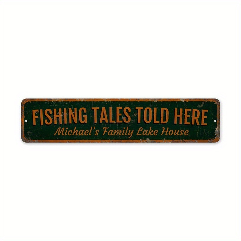 Lakeside Retreat Fishing Stories Vintage Style Metal Tin - Temu