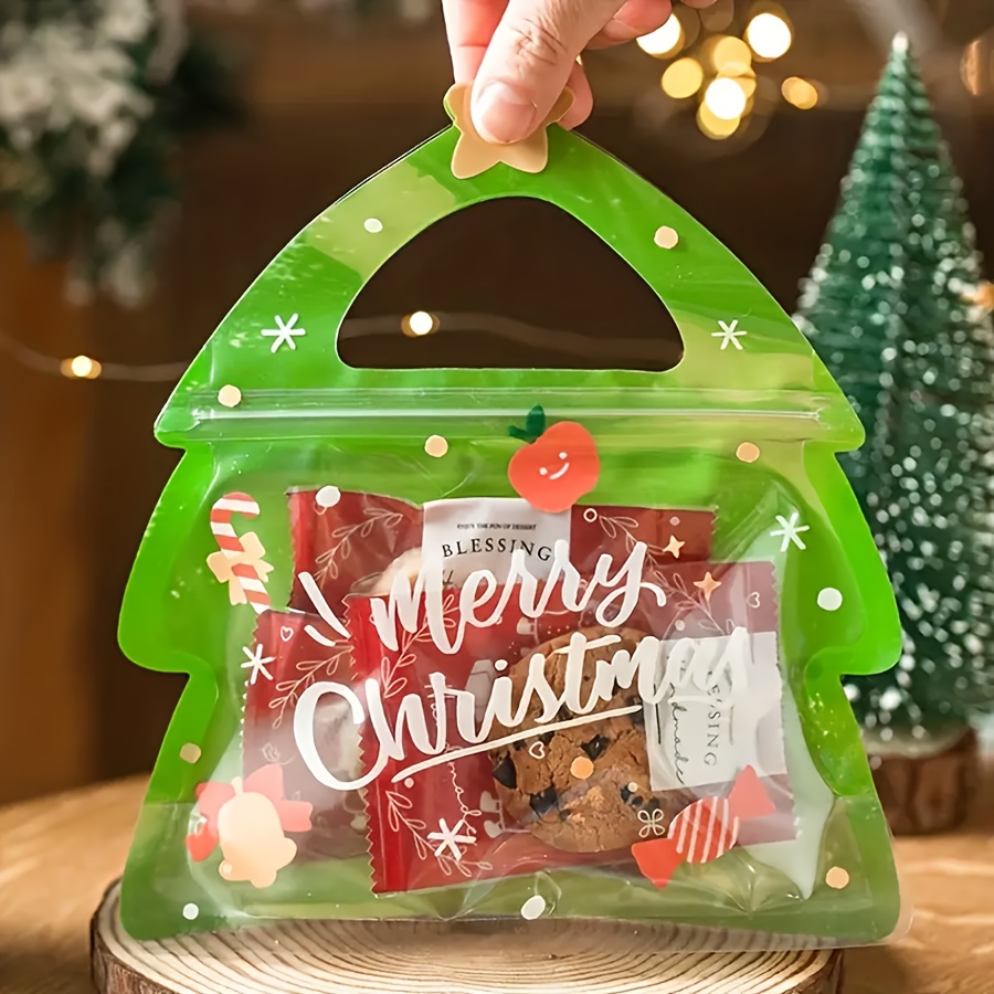 Laser Christmas Zipper Ziplock Bags Snacks Candy Biscuits - Temu