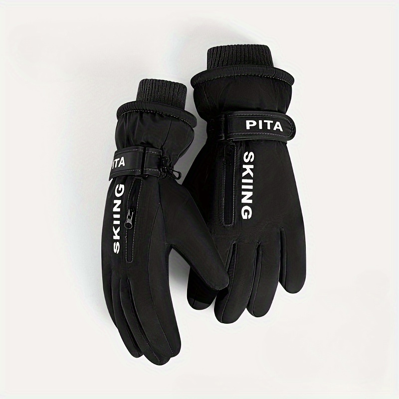 Guanti Da Sci 1 Paio Con Tasche Con Cerniera, Guanti Touch Screen Da Sci  Invernali Unisex, Guanti Da Ciclismo All'aperto Impermeabili E Caldi