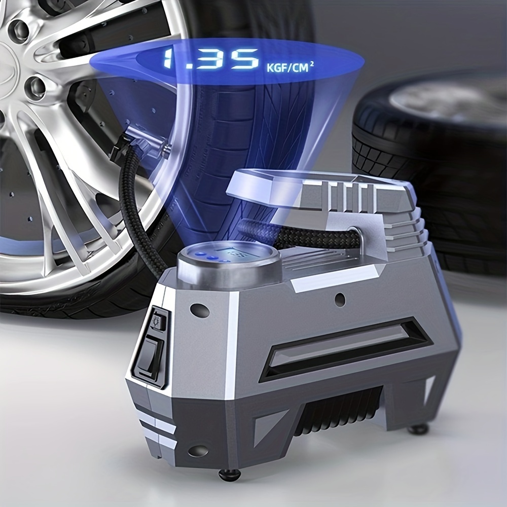 VEVOR Compresor Automático con Motor 12 V Inflador Portátil de Neumáticos  de Coche 150 PSI 3,5 CFM Protección Térmica Bomba de Aire Cable de