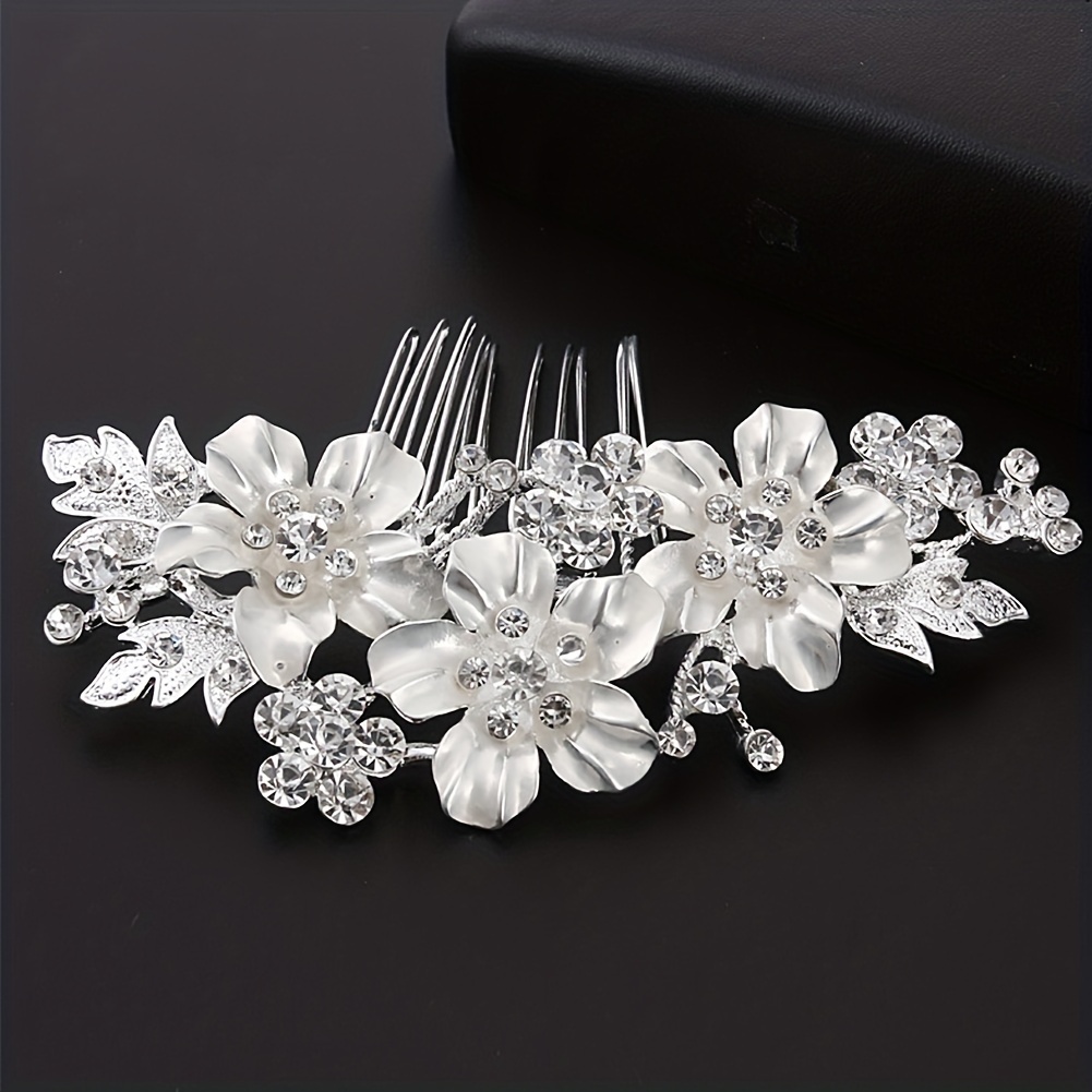Rhinestone Flower Hair Comb Bridal Hair Accessories