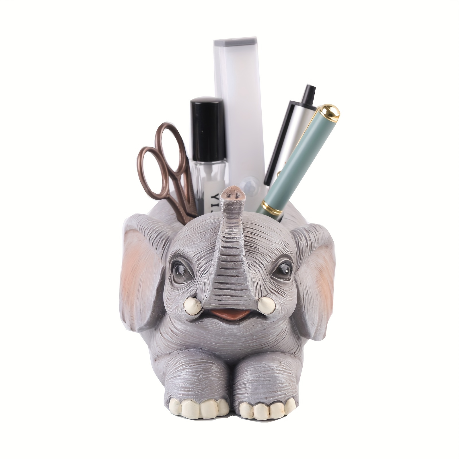 Pen Pencil Holder With Cell Phone Holder, Multifunctional Elephant