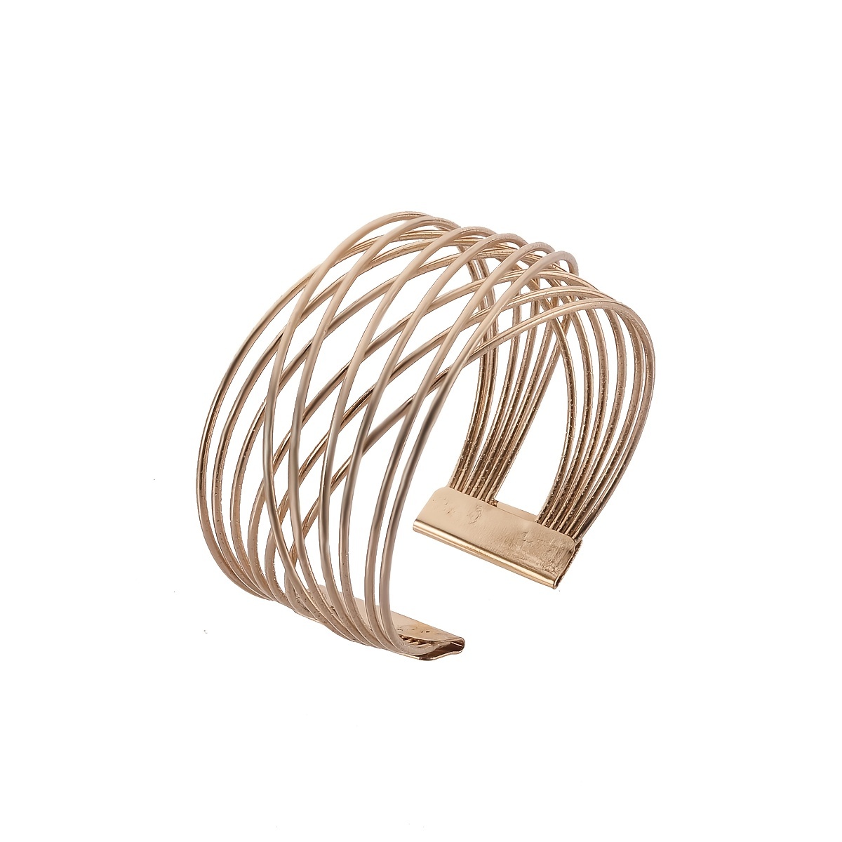 Wide Gold Wire Cuff Bracelet