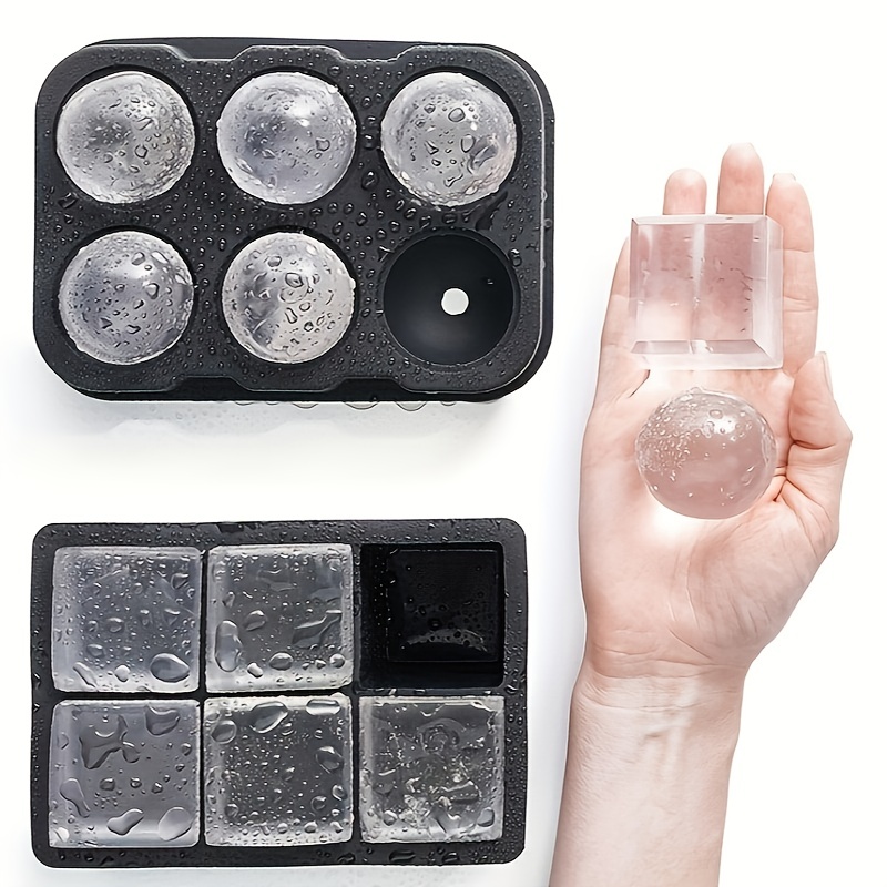 Ice Cube Tray, Square Ice Cube Molds with Lid, Funnel for Whiskey, Reusable