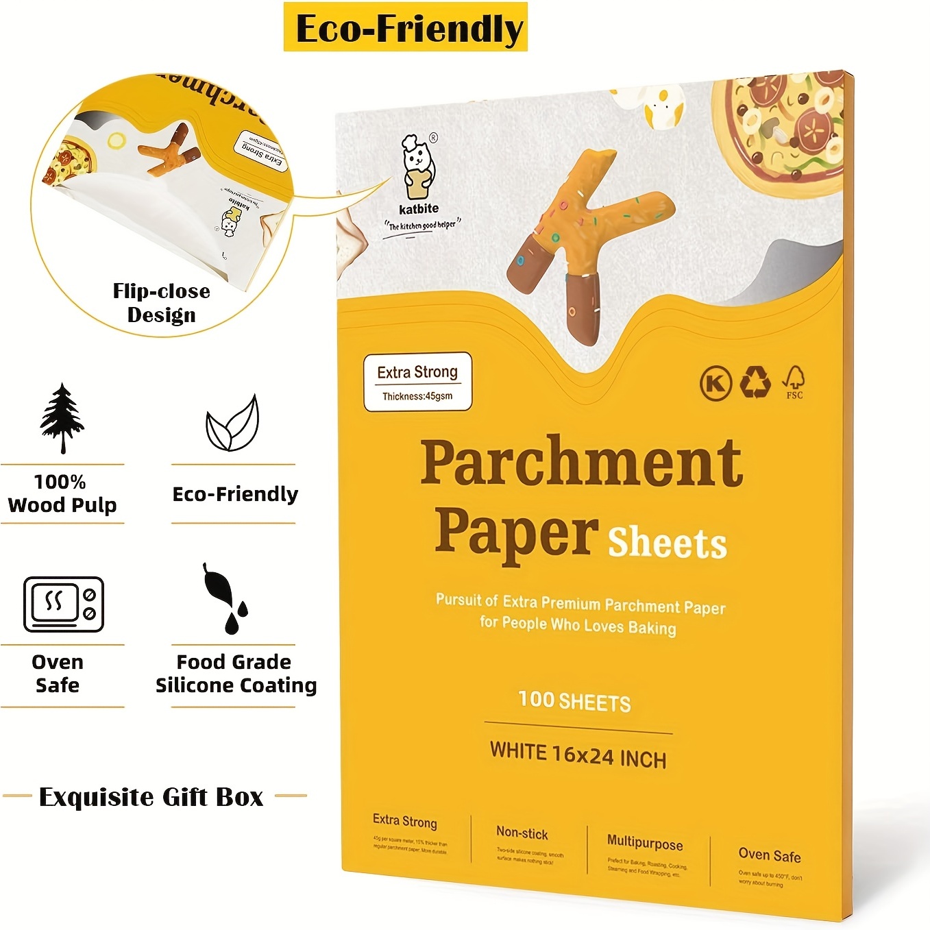 Katbite Heavy Duty Parchment Paper Sheets, Precut Non-stick Full Parchment  Sheets For Baking, Cooking, Grilling, Frying And Steaming, Full Sheet Baking  Pan Liners, Commercial Kitchen Baking Tools - Temu