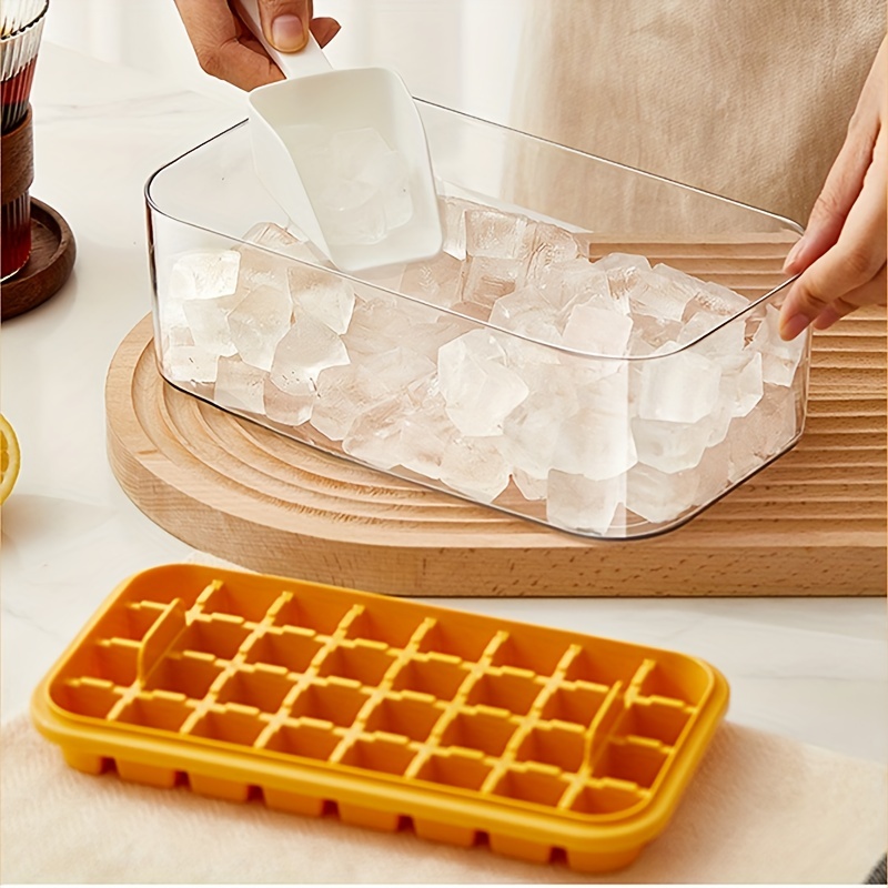 Round Ice Cube Tray With Scoop and Bucket for Freezer, Mini Ice Maker Cube  Storage Bin for Freezer With Lid, Non-bpa Hard Plastic Molds 
