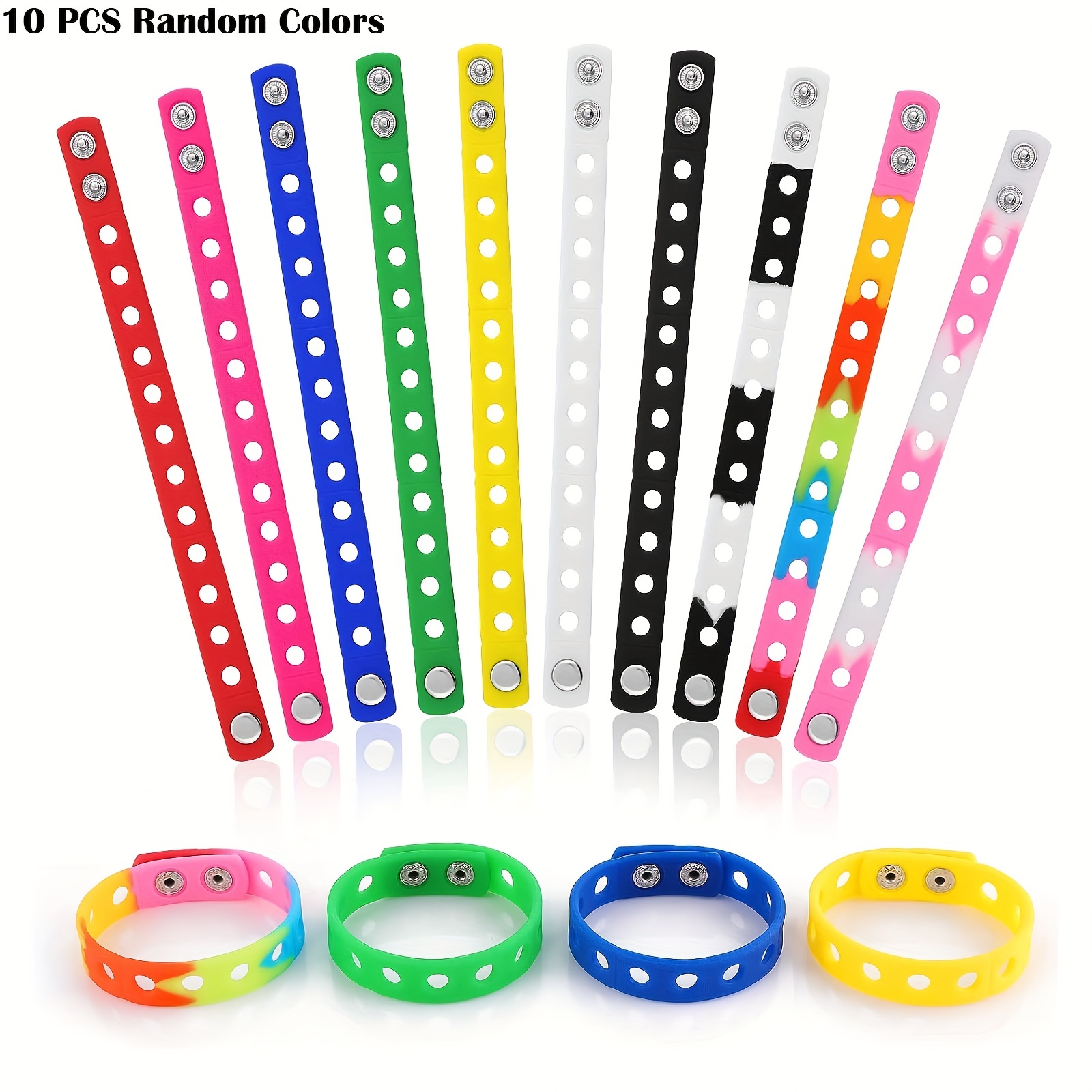 Silicone Bracelet - 48-Pack Blank Rubber Wristbands for Sports Teams, Games, Kid