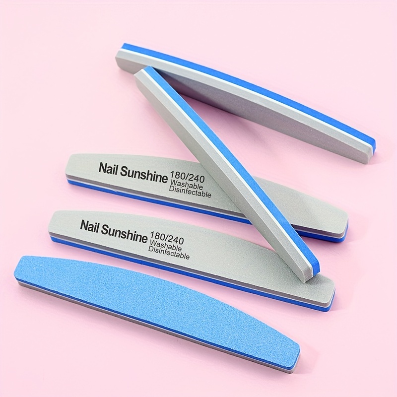 5pcs Double Sided Diamond Nail Buffer Block - Smooth and Shiny Nails