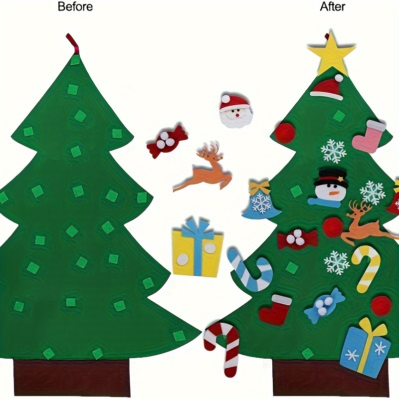 Felt Christmas Tree for Kids Wall, DIY Ornaments Tree with Snowman  Decorations Gift Kit for Girls Boys Family, Decoracion de Navidad Advent  Calendar