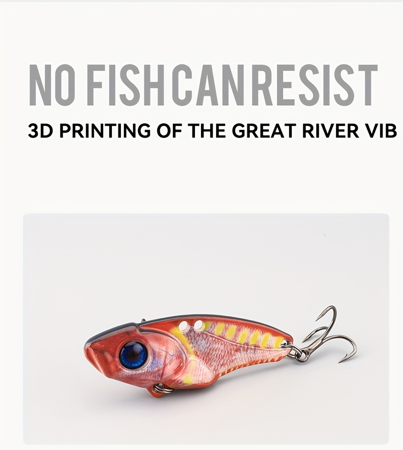 3d Printing Vib Fishing Lure Minnow Bass Bait Treble Hook - Temu
