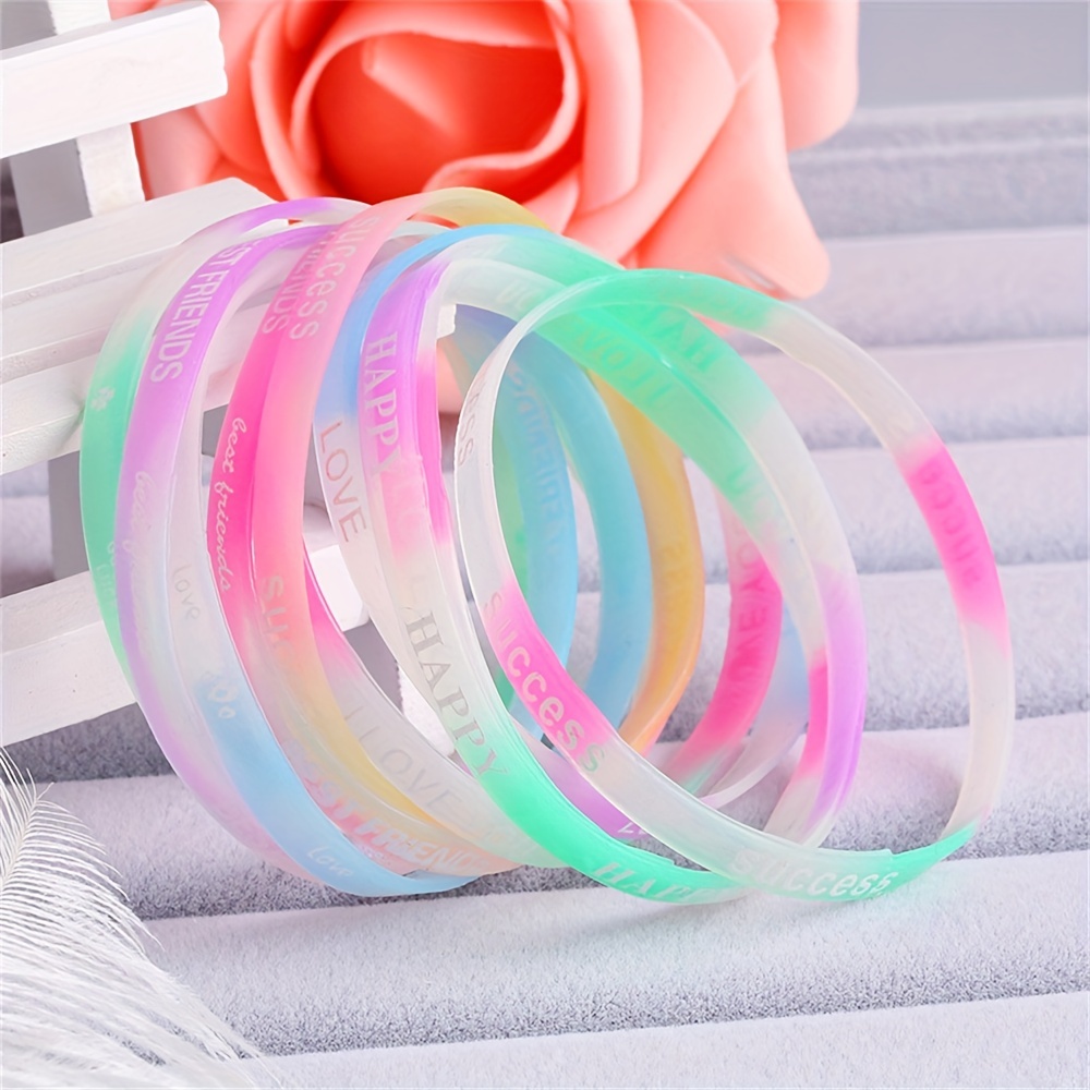 50pcs Luminous Silicone Sport Bracelets