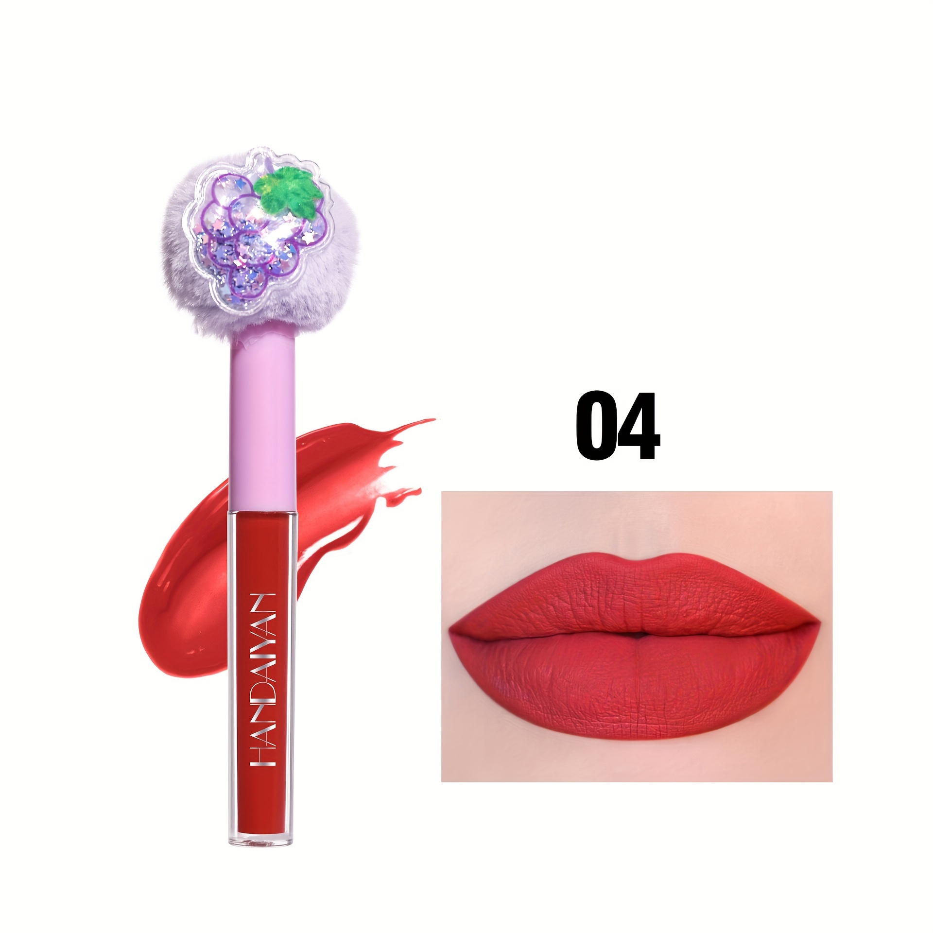 Lip Gloss Fruit Flavo Color Hair Ball Lip Gloss Mirror Face Dudu