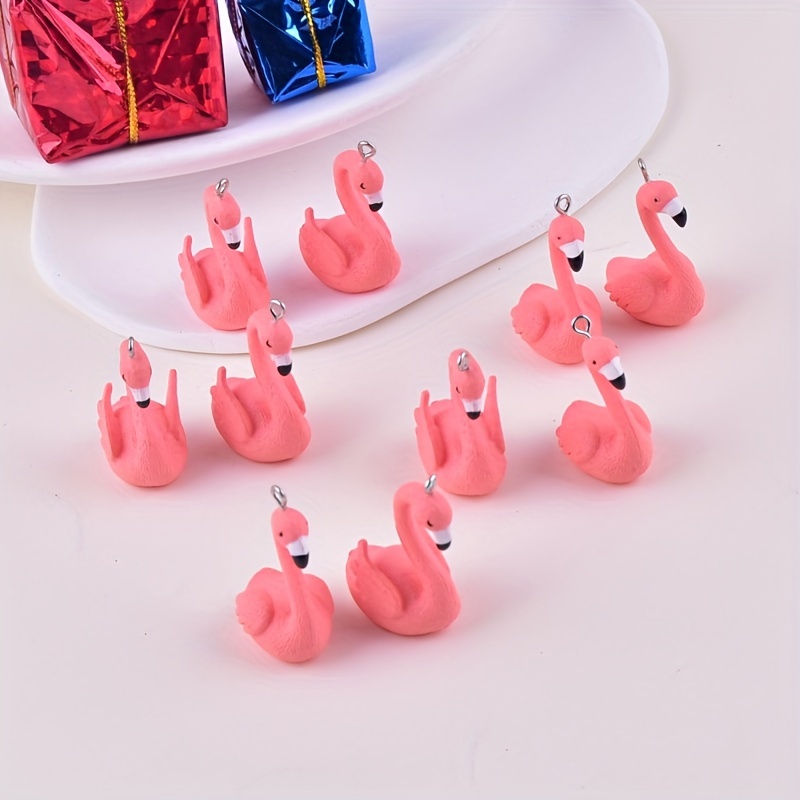 

10pcs Flamingo Wings Flamingo Resin Animal Pendants For Diy Pendant Earrings Necklace Jewelry Accessories Graduation Gift