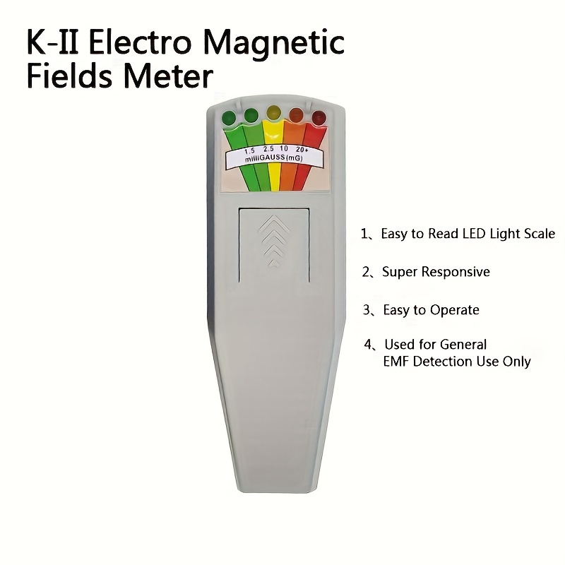 5 LED EMF Meter Détecteur De Champ Magnétique Chasse Aux Fantômes Phénomène  Surnaturel Équipement Testeur Compteur LED EMF Meter (gris) Instrument De