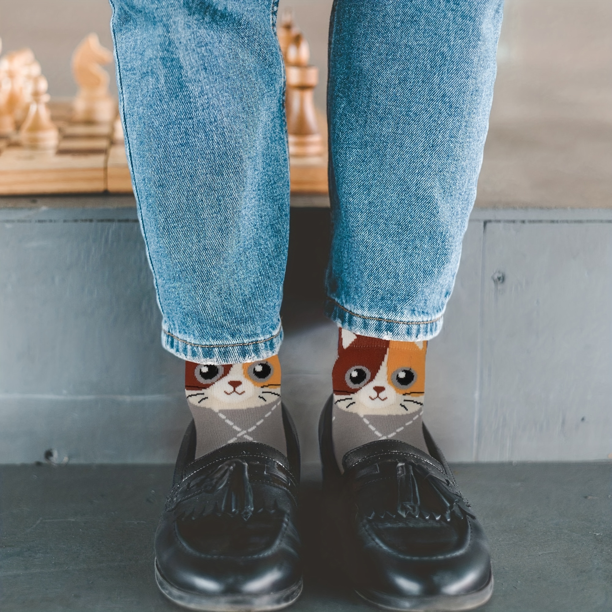 Calcetines de gato para mujer, calcetines divertidos de animales,  calcetines casuales novedosos para mujer, divertidos regalos de Navidad  A2-MMZTW