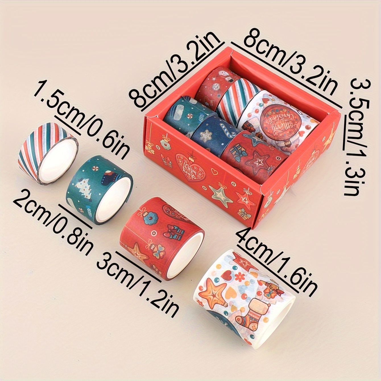 6 Roll Cute Washi Tape Set DIY Masking Tape Stickers School