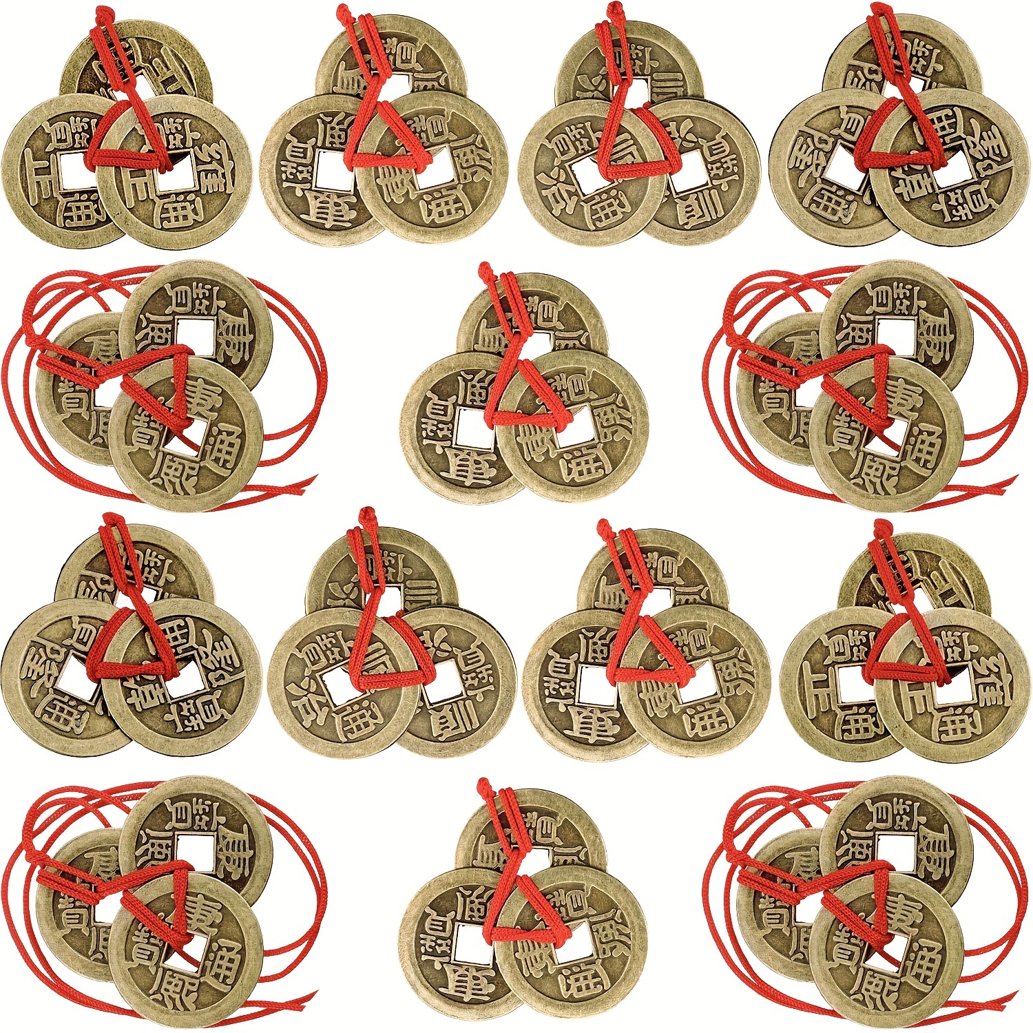 LIOOBO Paquete de 10 Monedas de Fortuna Amuleto Chino Feng Shui