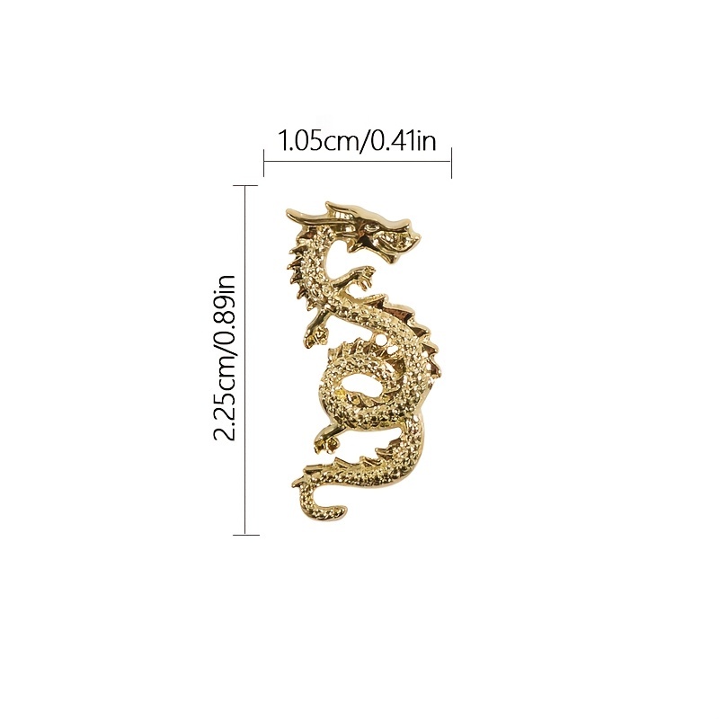 Metal Alloy Dragon Nail Charms Decoration 3d Big Dragon - Temu