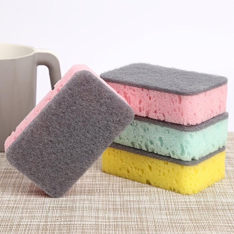 Washing Dish Sponge Thicken Scouring Pad Sponge Cloth Fruit - Temu