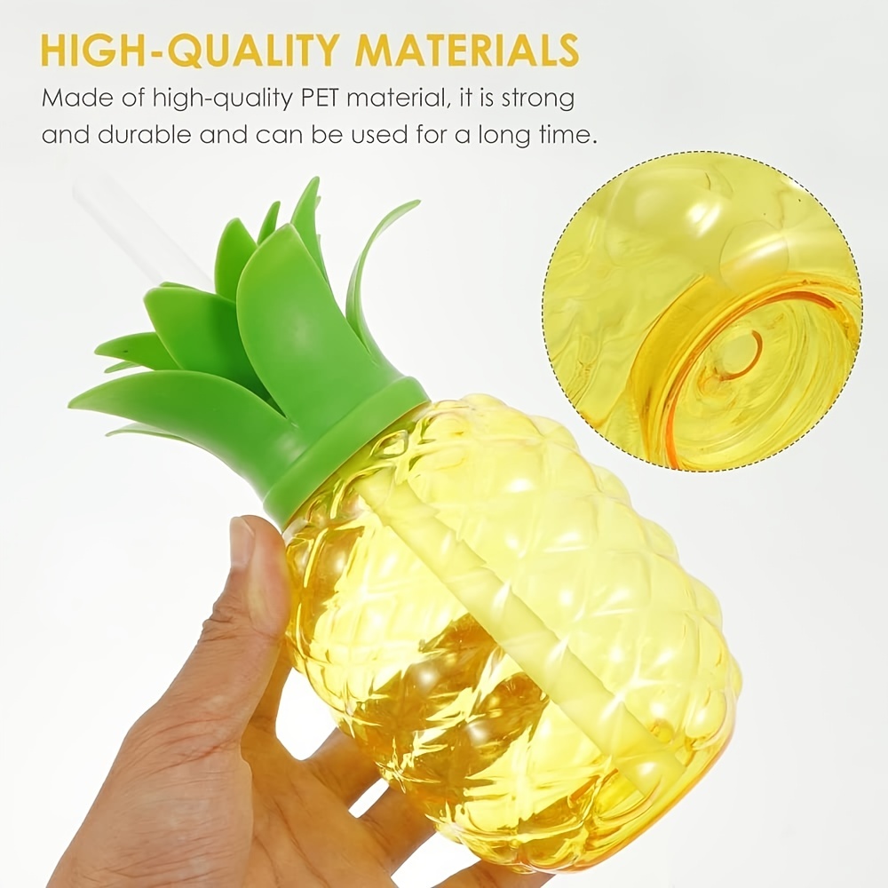 New style PET 500ml plastic pineapple juice bottle with straw for party