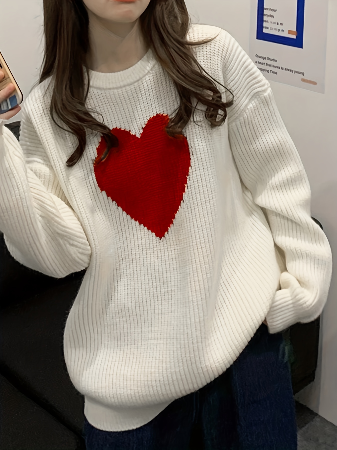 Women's Heart border pullover I