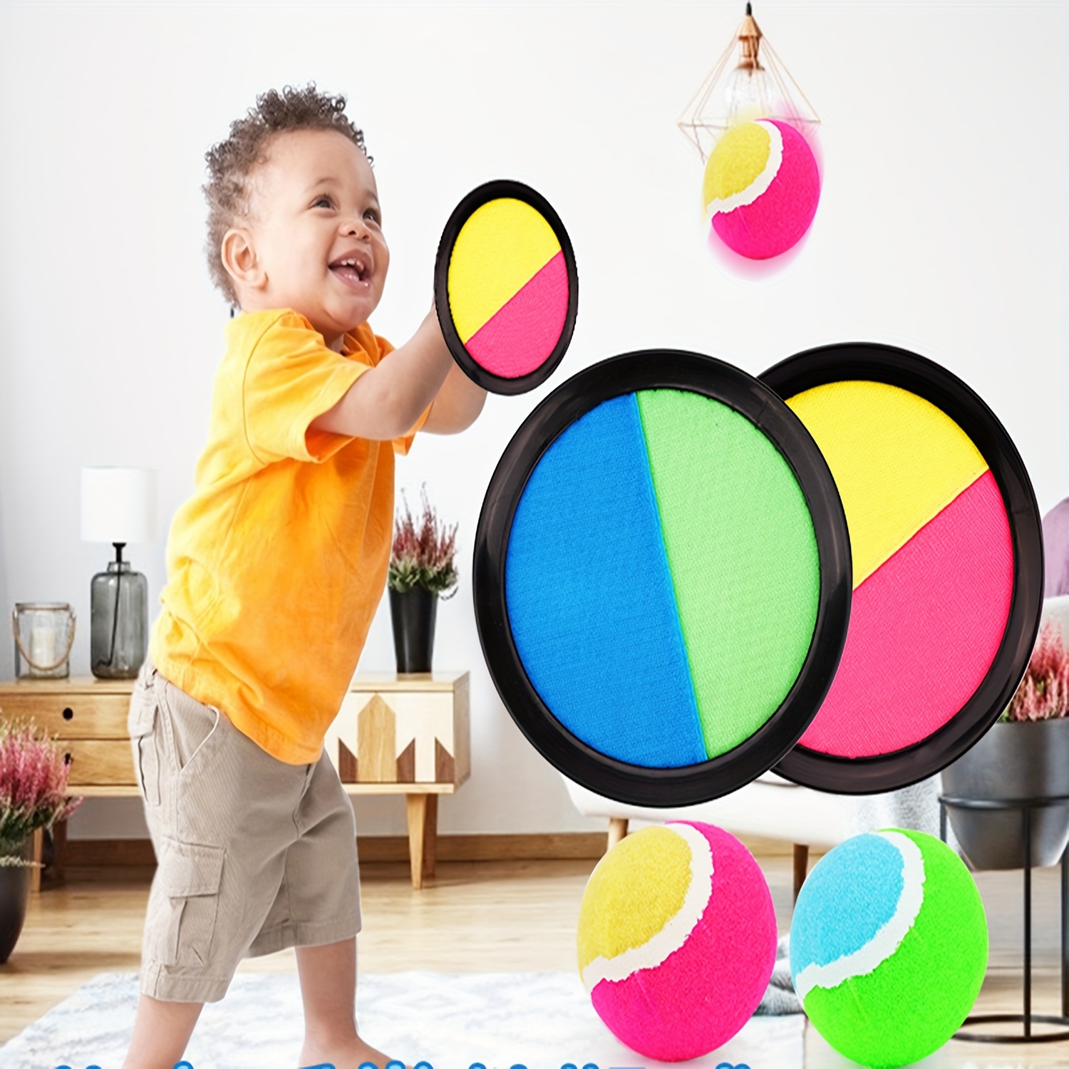 VBESTLIFE Catch Ball Game Toys Catch Ball Game Outdoor Elastic Early  Education Ball Toy Paddle Balls Jouets Cadeaux pour la famille