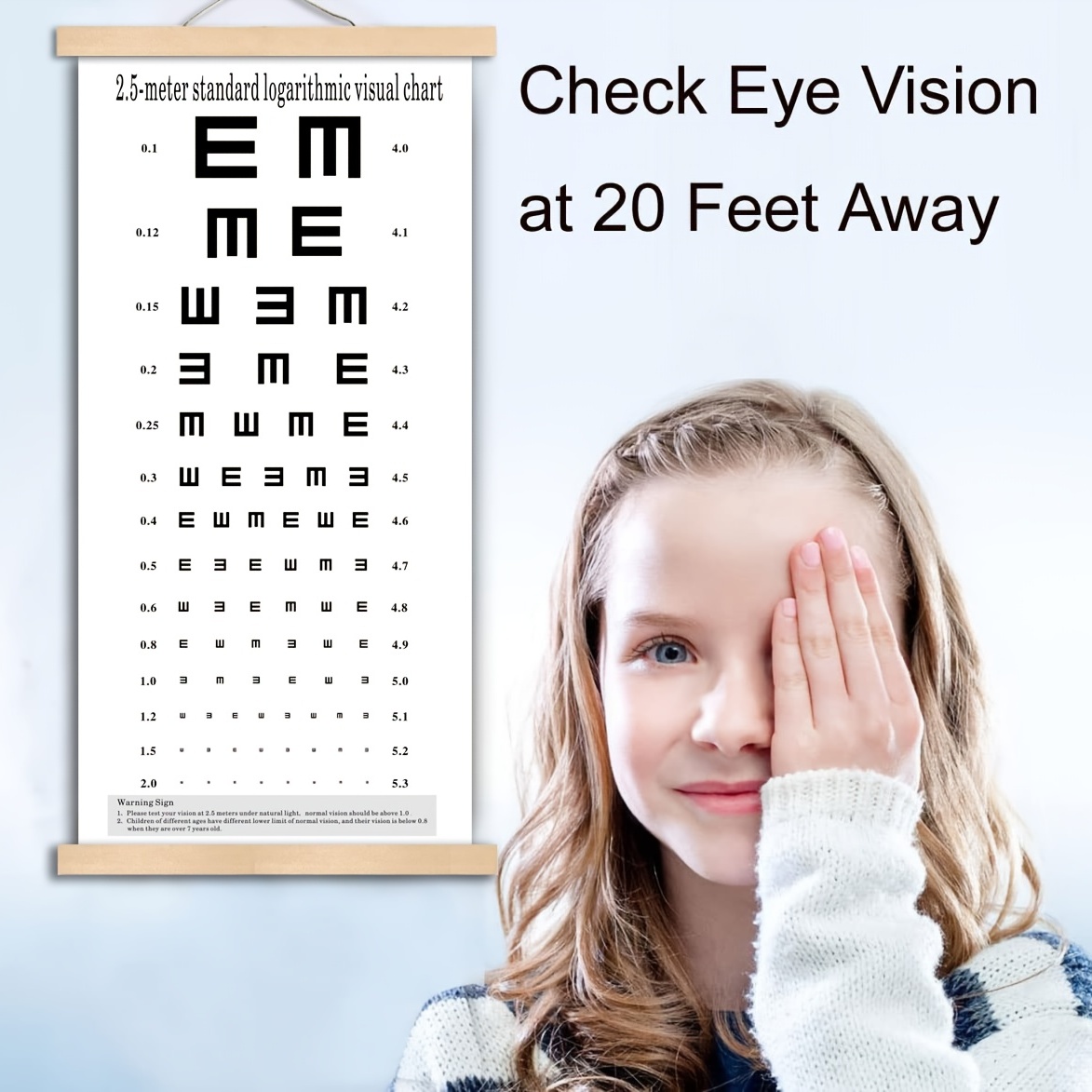 Eye Chart Canvas Non reflective Snellen Low Vision Eye - Temu