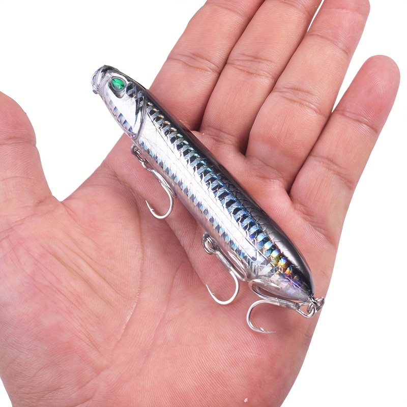 UFISH Bass Fishing Lure Top Water Popper Bait Rotating Tale Pike