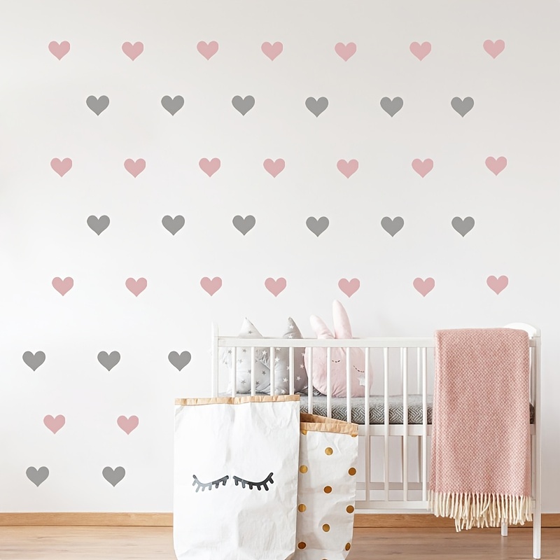 Pegatinas decorativas de corazón para habitación de bebé