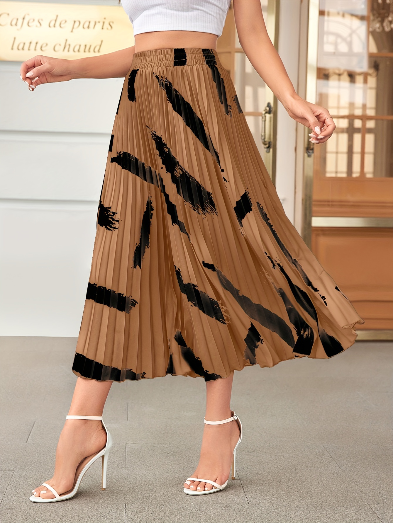 Vintage pleated 2024 midi skirt