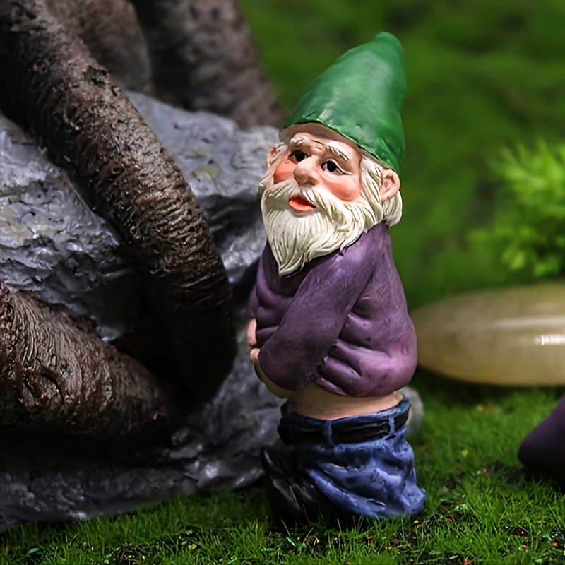 Garden Gnome Statue Resin Fishing Dwarf Elf Figurines Yard Lawn