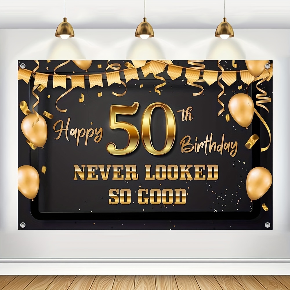 Decoraciones de cumpleaños 60 para hombres Banner de feliz