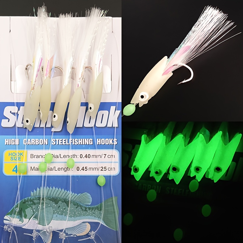 Fishing Rigs With 5 Bait Hooks Luminous Lures Bait Rigs For - Temu