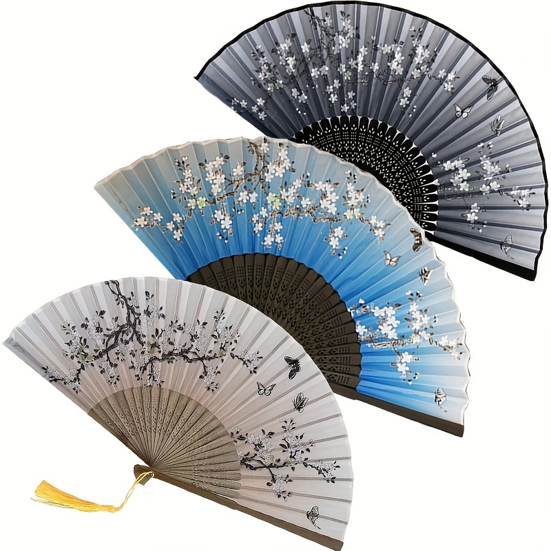 5 pc BLANK Foldable Fan with Pouch