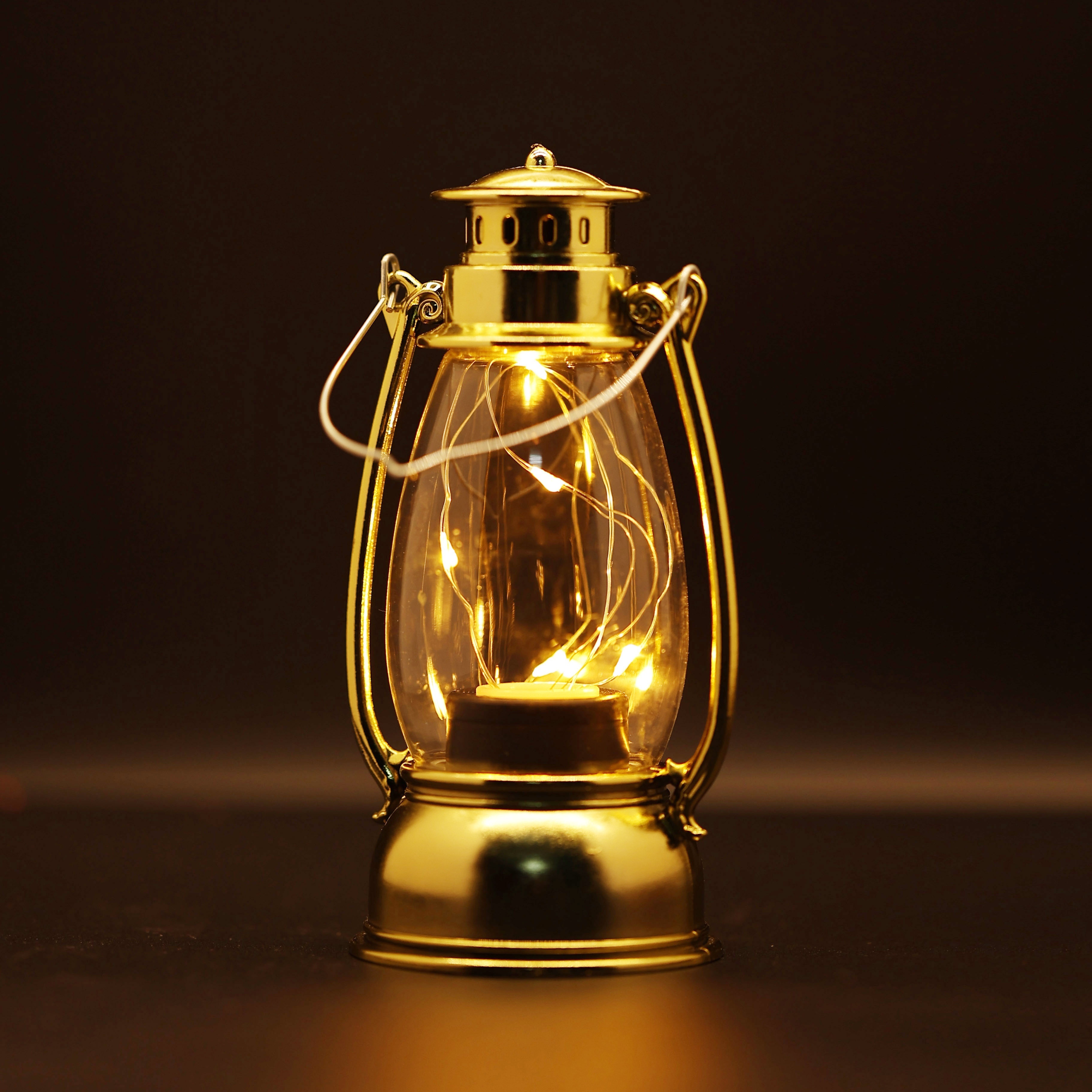 Oil Lanterns - Antique Brass Mini Patio Hurricane 9