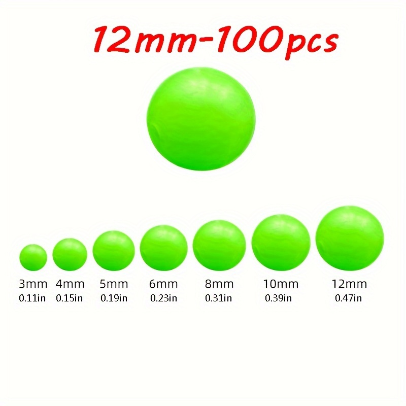 100pcs Green Fishing Line Stopper Float Set With Glow Beads